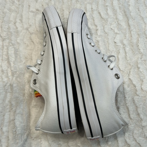 Converse Chuck Taylor All Star Rainbow Multi Tongue Low Top Sneakers W 9/ M 7 - Picture 6 of 10